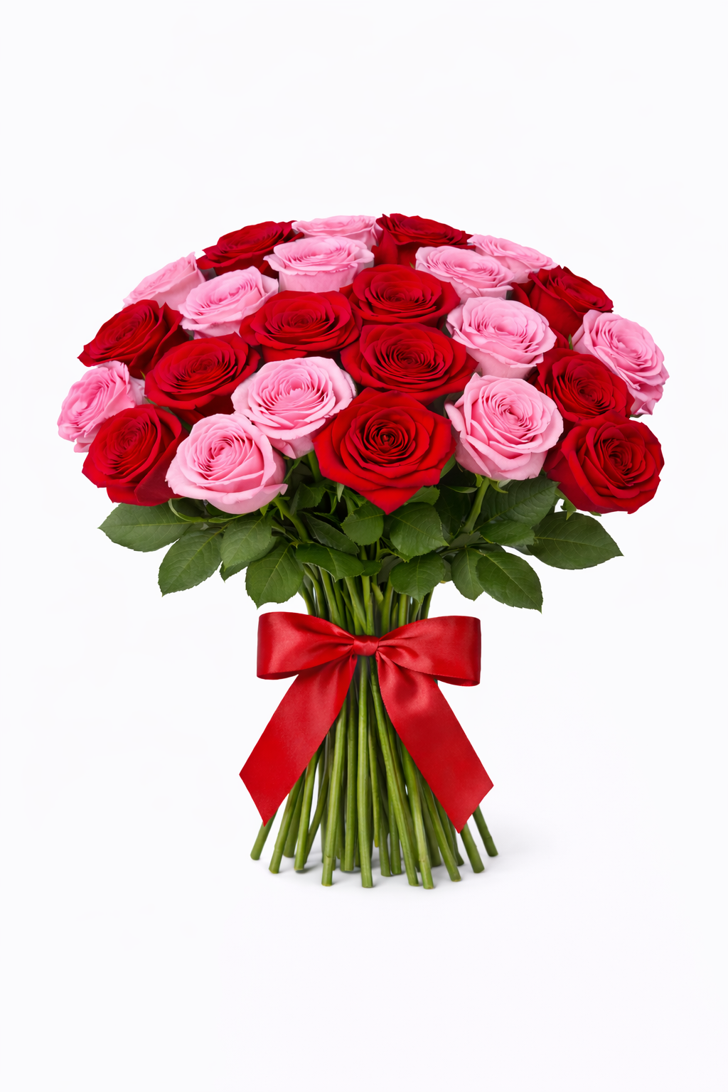 25 Red & Pink Roses Bouquet